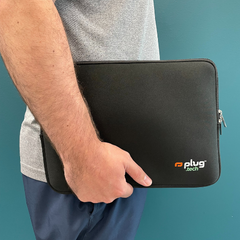 Plug 13.3-Inch Laptop Mac Sleeve, Protective Case with Zipper - Black