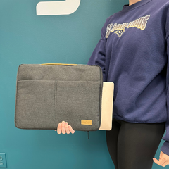 Plug 15.6-Inch Premium Laptop Mac Sleeve, Protective Case with Zipper - Gray