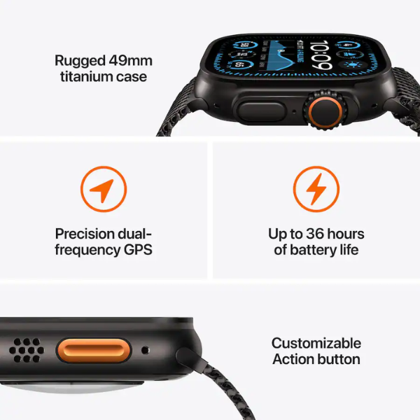 Apple Watch Ultra 2 49MM (GPS + Cellular) Natural Titanium + Silicone Band