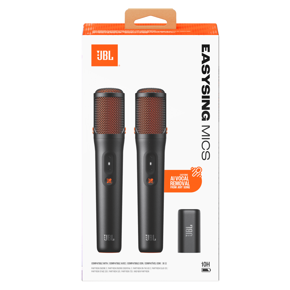 EasySing Mics 2-Pack Wireless AI-powered Microphones Black