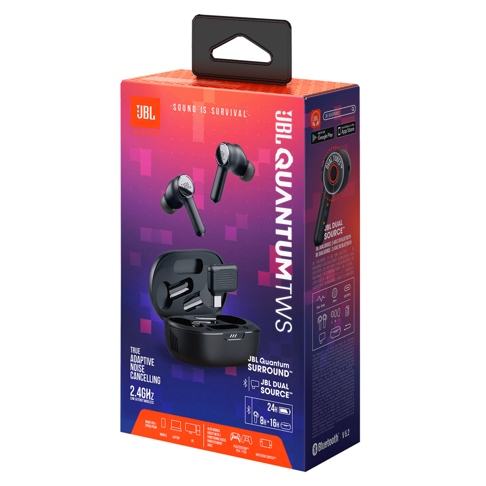 JBL Quantum TWS True Wireless Noise Cancelling Gaming Earbuds Black