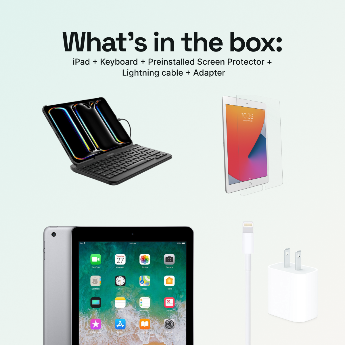 iPad 6th Gen + Belkin Keyboard - Pack