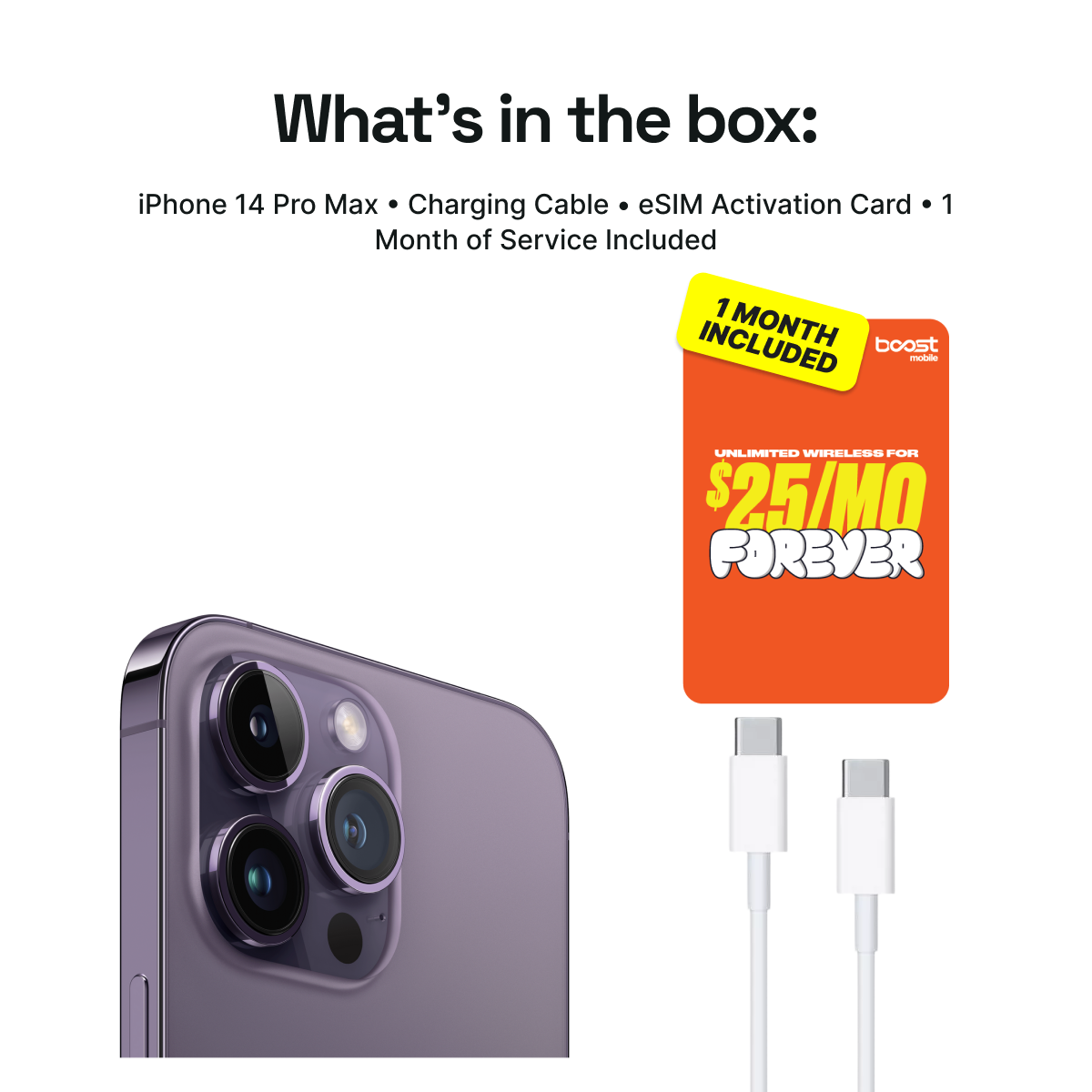iPhone 14 Pro Max Connected Pack (Unlocked) + 1 Month Boost Mobile