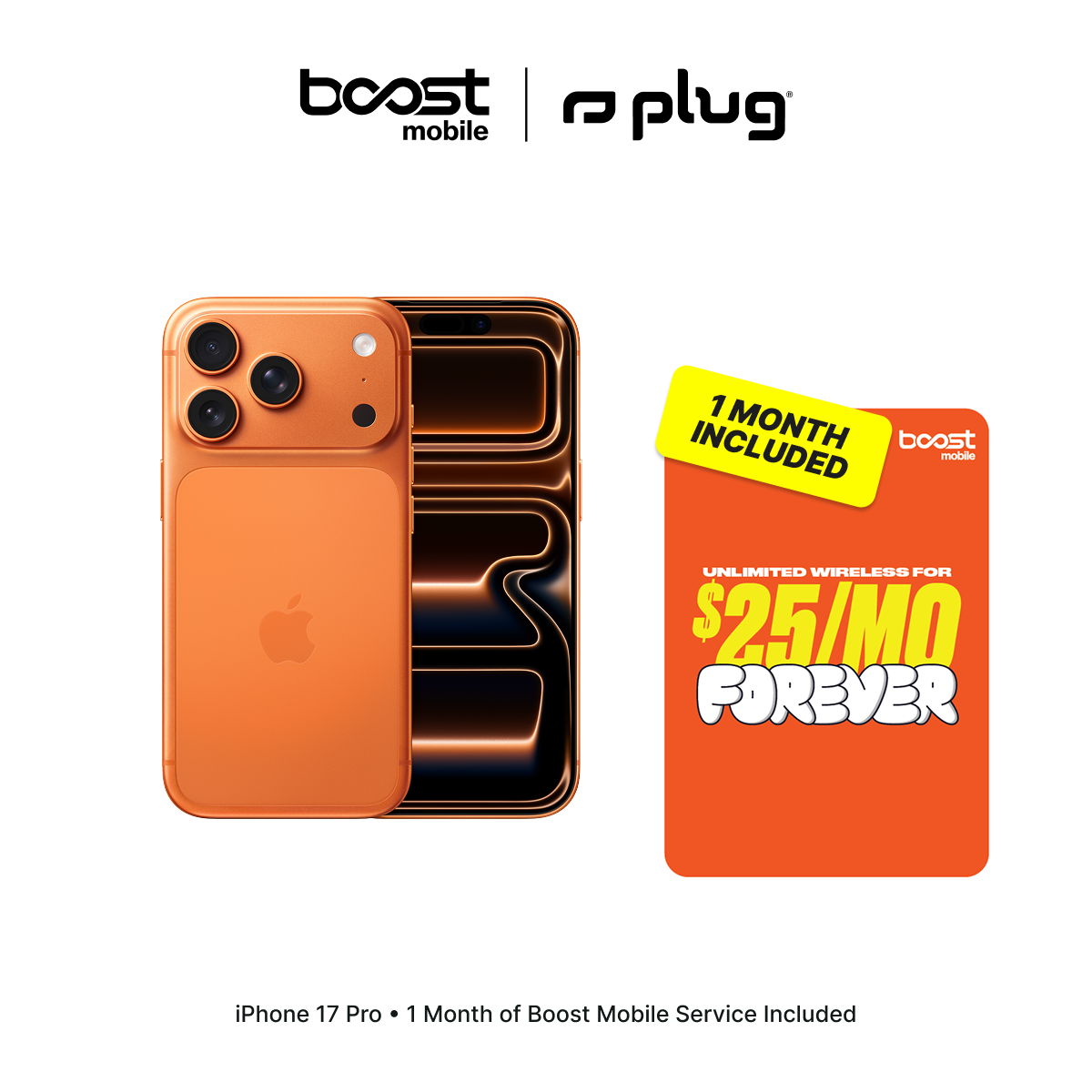 iPhone 17 Pro Connected Pack (Unlocked) + 1 Month Boost Mobile